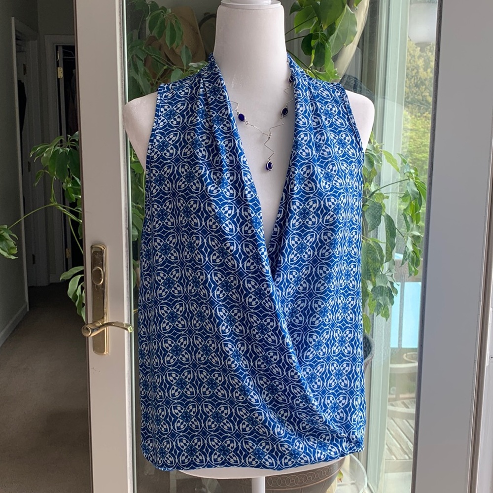 Pink Rose Surplus Cross Front Top Sz M